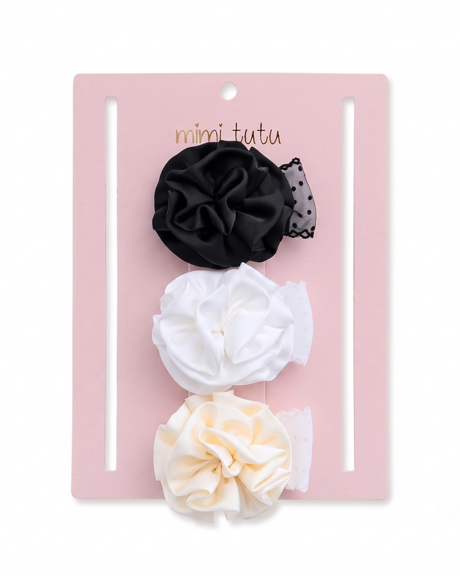kids atelier mimi tutu Multicolor Bloom Hair Pin Trio