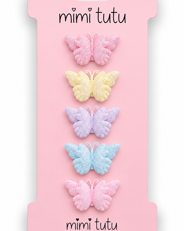 kids atelier mimi tutu Glitter Butterfly Clip Set