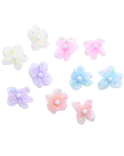kids atelier mimi tutu Sheer Petal Flower Hair Clip Set