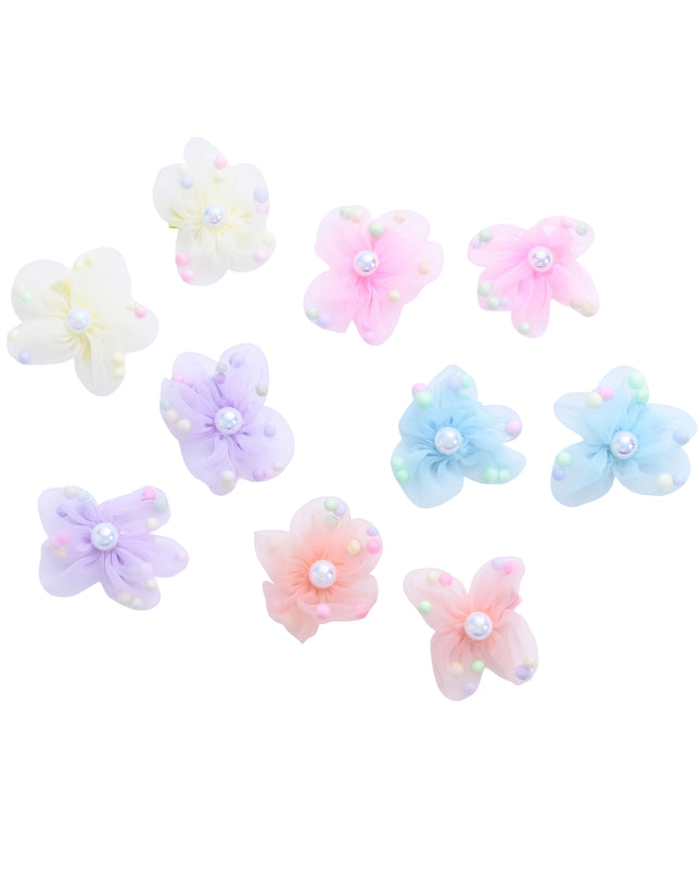 kids atelier mimi tutu Sheer Petal Flower Hair Clip Set