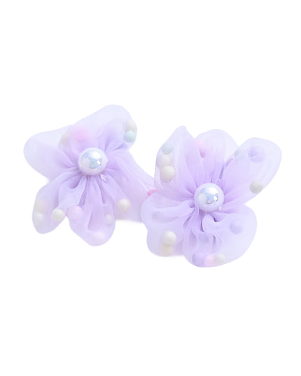 kids atelier mimi tutu Sheer Petal Flower Hair Clip Set