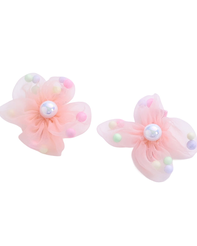 kids atelier mimi tutu Sheer Petal Flower Hair Clip Set