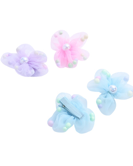 kids atelier mimi tutu Sheer Petal Flower Hair Clip Set