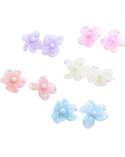 kids atelier mimi tutu Sheer Petal Flower Hair Clip Set