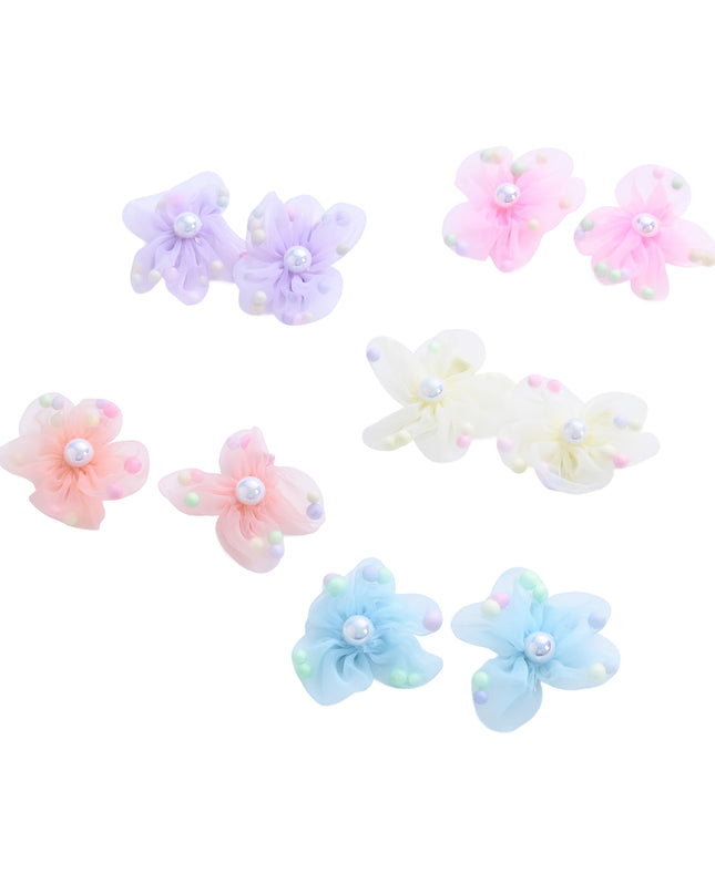 kids atelier mimi tutu Sheer Petal Flower Hair Clip Set
