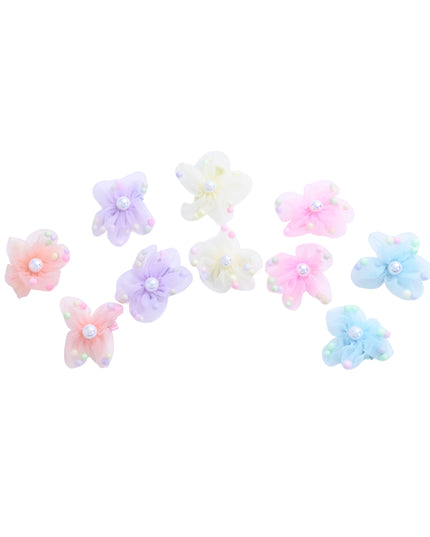 kids atelier mimi tutu Sheer Petal Flower Hair Clip Set