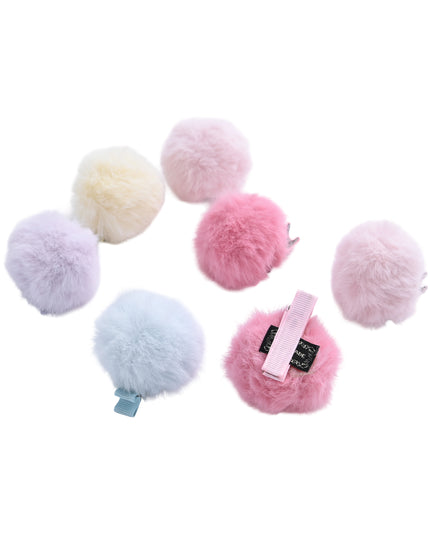kids atelier mimi tutu Fluffy Pom-Pom Hair Clip Set