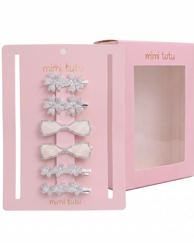kids atelier mimi tutu Crystal Petal Hair Pin Trio