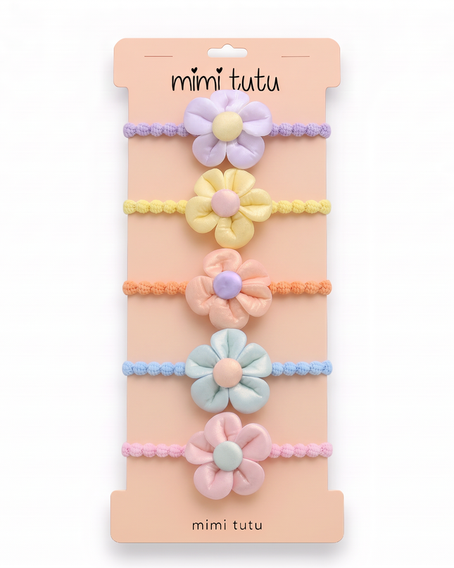 kids atelier mimi tutu Plush Flower Hair Tie Set