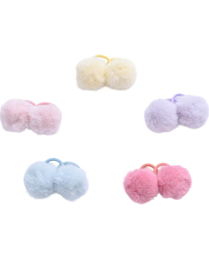 kids atelier mimi tutu Fluffy Pom-Pom Hair Tie Set