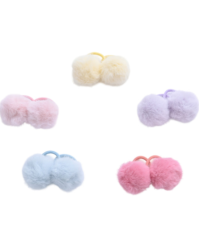 kids atelier mimi tutu Fluffy Pom-Pom Hair Tie Set