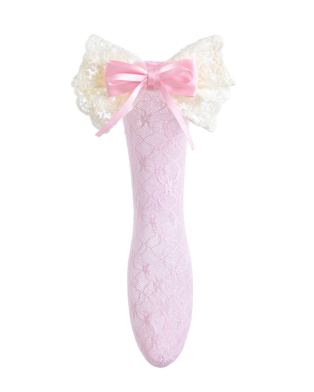 kids atelier mimi tutu Embroidered Ribbon Bow Long Socks