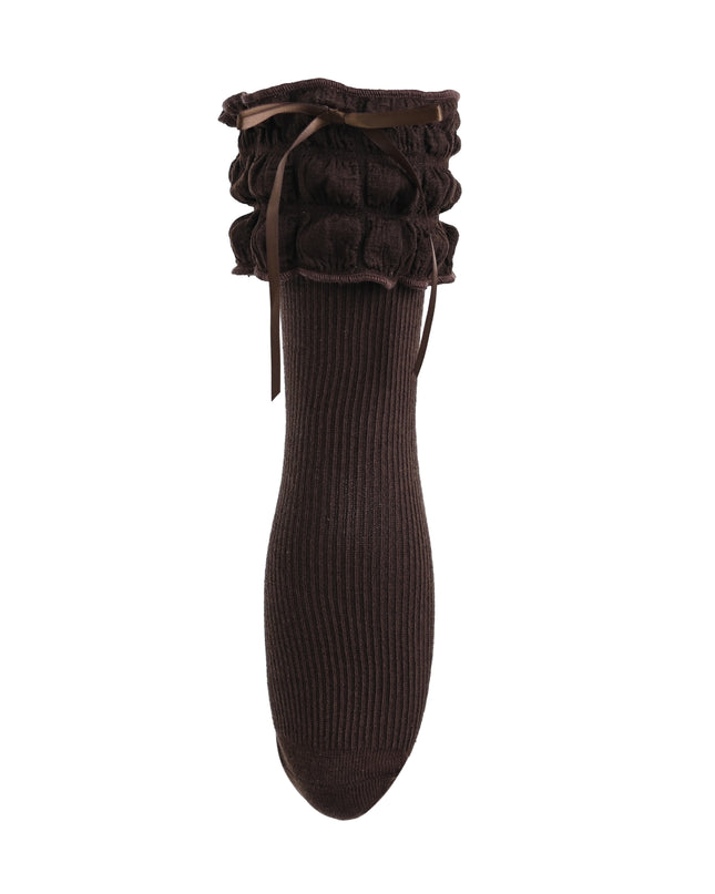 kids atelier mimi tutu Ruffled Ribbon Long Socks