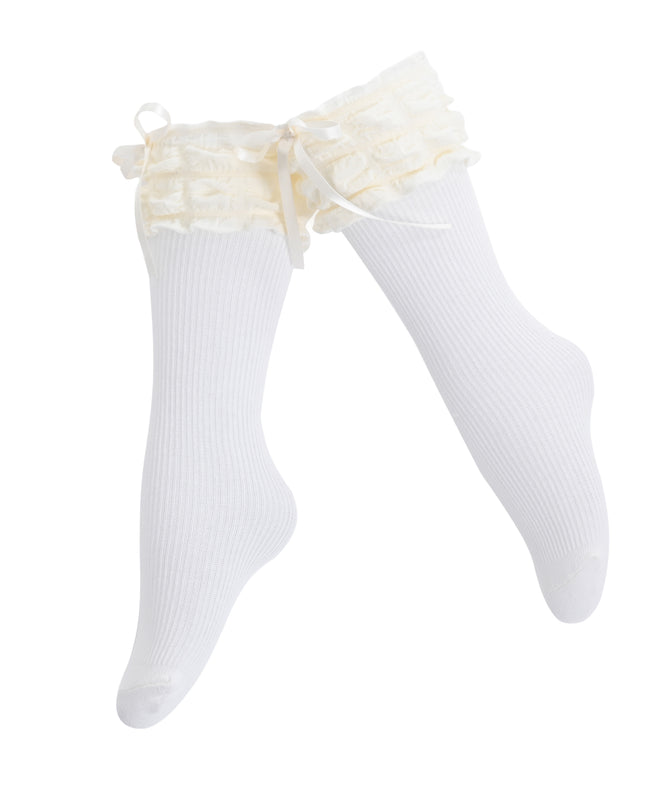 kids atelier mimi tutu Ruffled Ribbon Long Socks