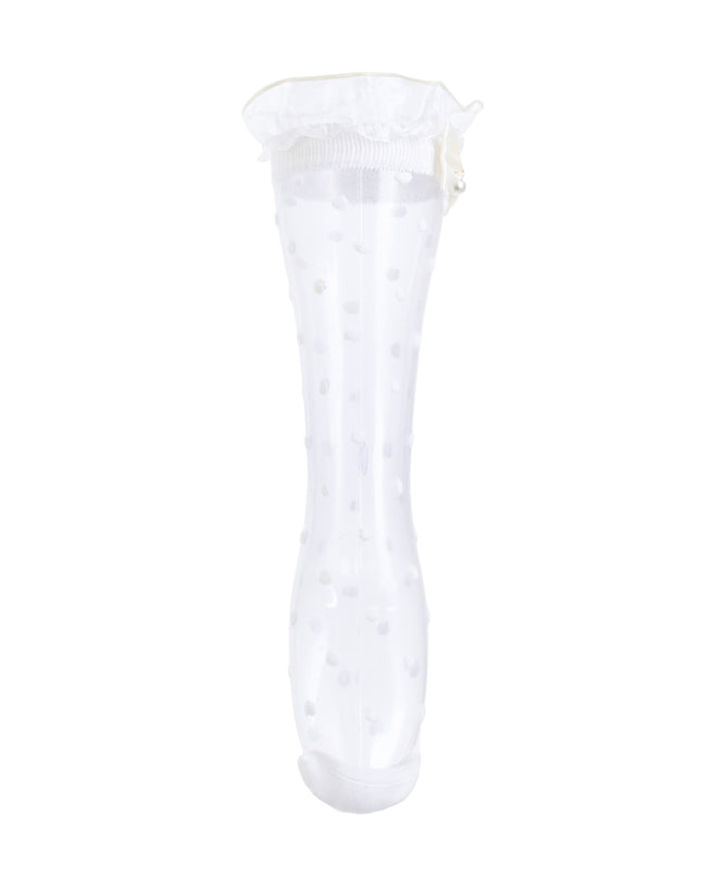 kids atelier mimi tutu Transparent Polka-Dot Bow Trim Socks