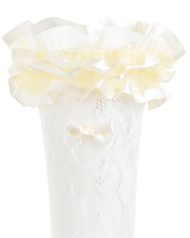 kids atelier mimi tutu Layered Ruffle Bow Socks