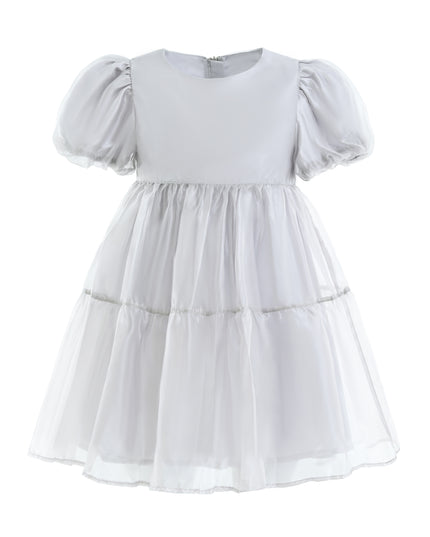 kids atelier mimitutu Gray Eveline Puff-Sleeve Dress