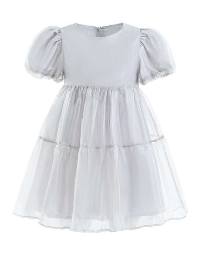 kids atelier mimitutu Gray Eveline Puff-Sleeve Dress