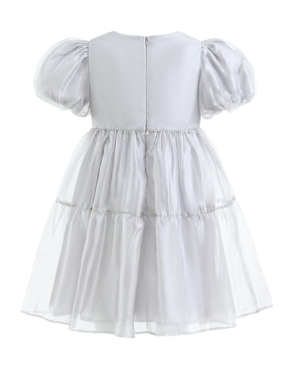 kids atelier mimitutu Gray Eveline Puff-Sleeve Dress