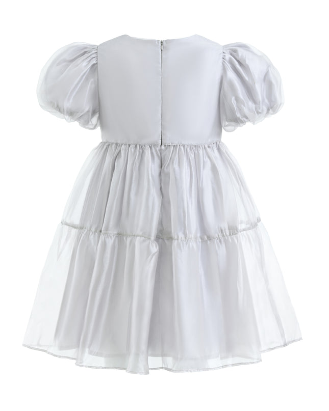 kids atelier mimitutu Gray Eveline Puff-Sleeve Dress