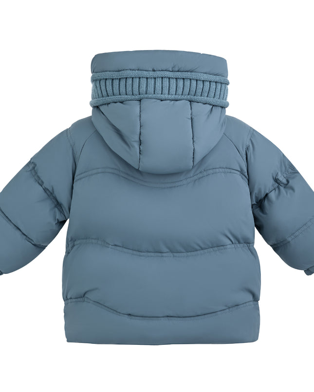 kids atelier mimi tutu Blue Pom-Pom Puffer Jacket