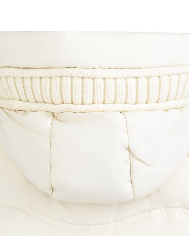 kids atelier mimi tutu Ivory Pom-Pom Puffer Jacket