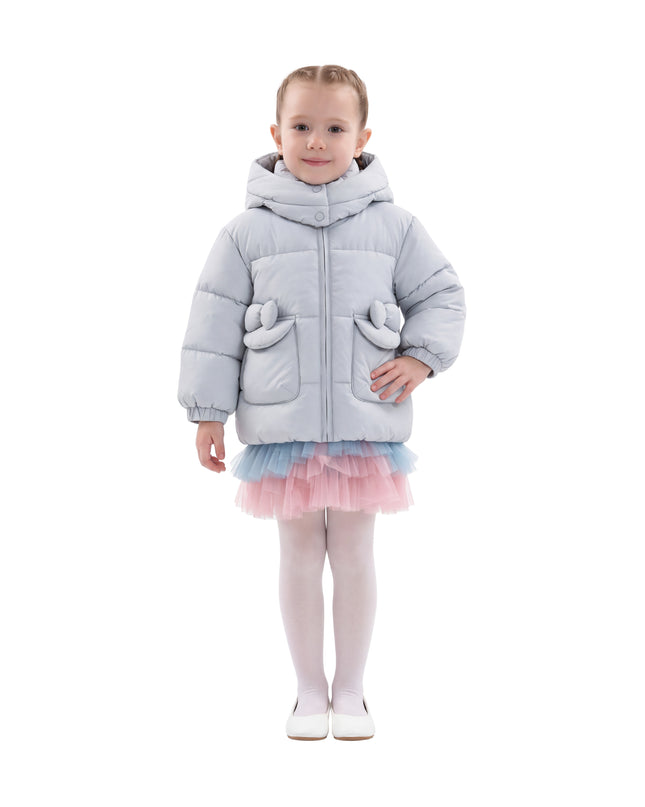 kids atelier mimi tutu Blue Bow-Detail Puffer Jacket