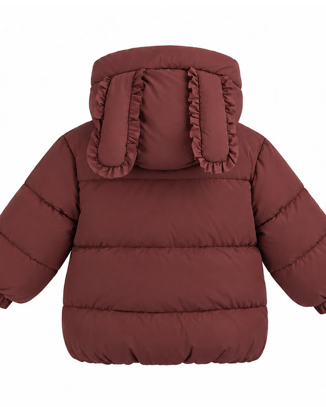 kids atelier mimi tutu Maroon Bow-Detail Puffer Jacket