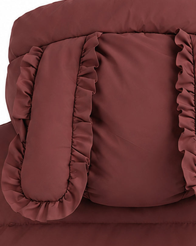 kids atelier mimi tutu Maroon Bow-Detail Puffer Jacket