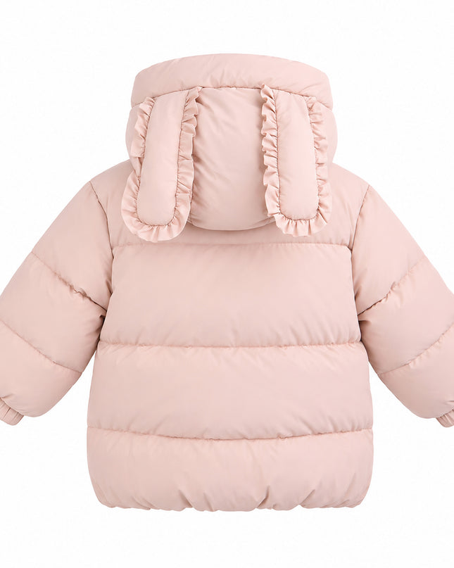 kids atelier mimi tutu Pink Bow-Detail Puffer Jacket