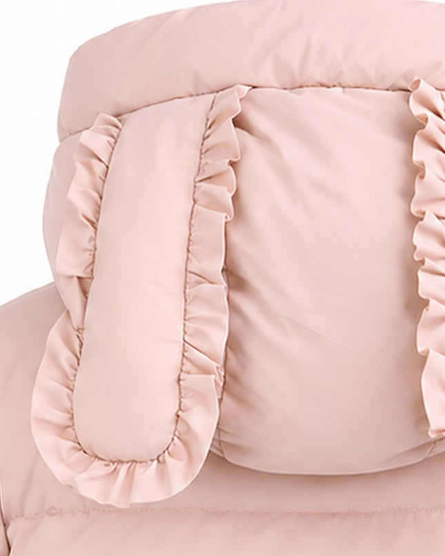 kids atelier mimi tutu Pink Bow-Detail Puffer Jacket