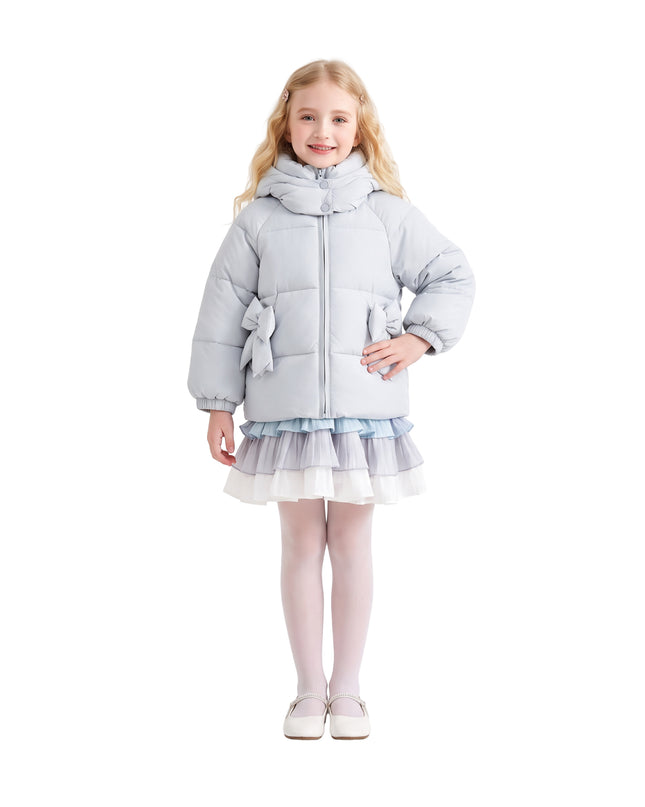 Kids Atelier Mimi Tutu Blue Bow Puffer Jacket