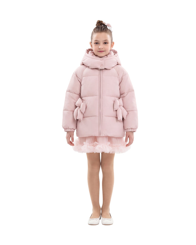 Kids Atelier Mimi Tutu Pink Bow Puffer Jacket