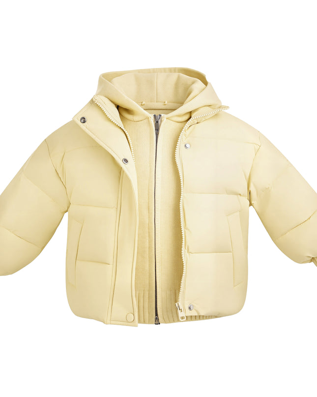 Kids Atelier Mimi Tutu Yellow Hooded Puffer Jacket