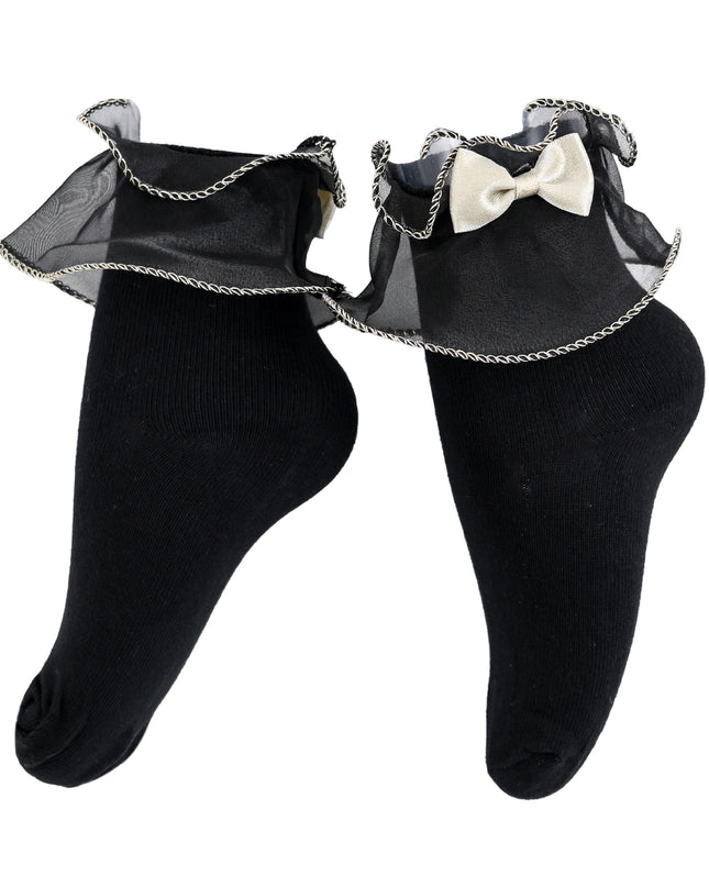 kids atelier mimi tutu black Ruffle-Trim Socks