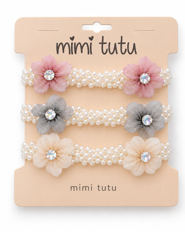 kids atelier mimi tutu Pearl Flower Scrunchie Set