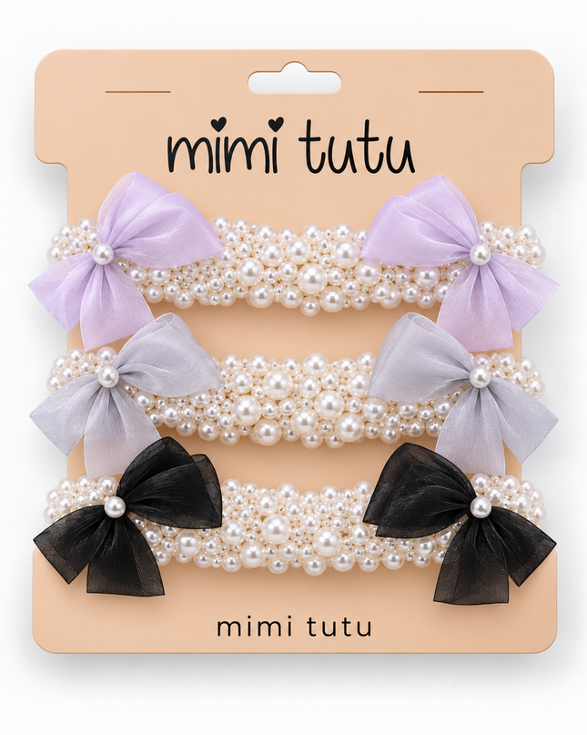 kids atelier mimi tutu Pearl Bow Scrunchie Set
