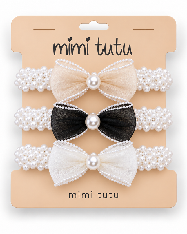 kids atelier mimi tutu Sheer Bow Scrunchie Set  