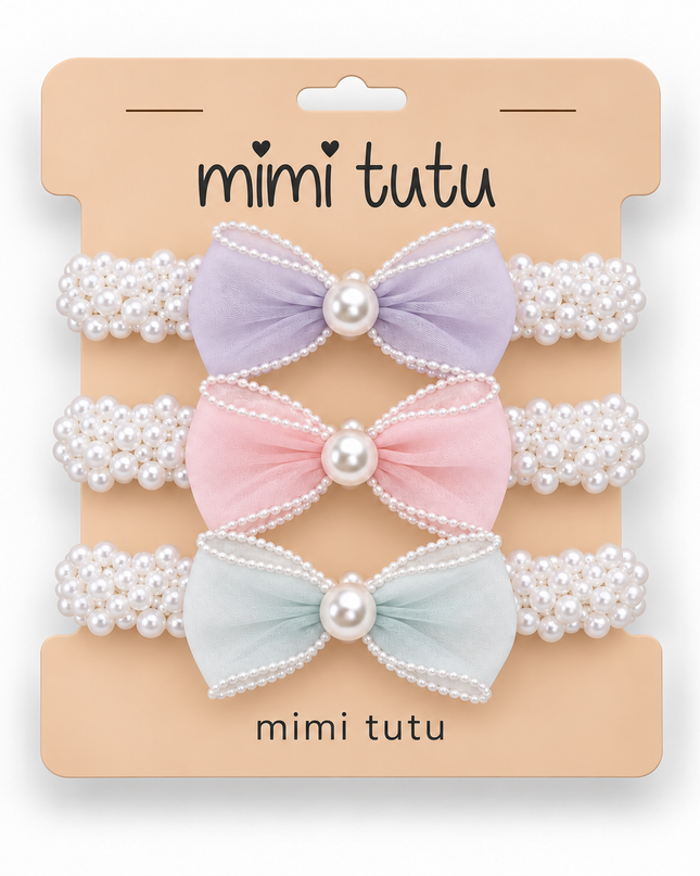 kids atelier mimi tutu Sheer Bow Scrunchie Set  