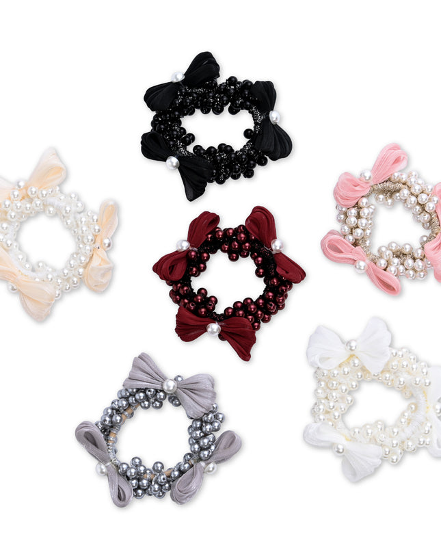 kids atelier mimi tutu Pearl Cluster Bow Scrunchie Set