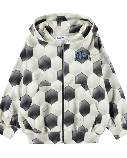 kids atelier molo Gray Mazz Football Moon Hoodie
