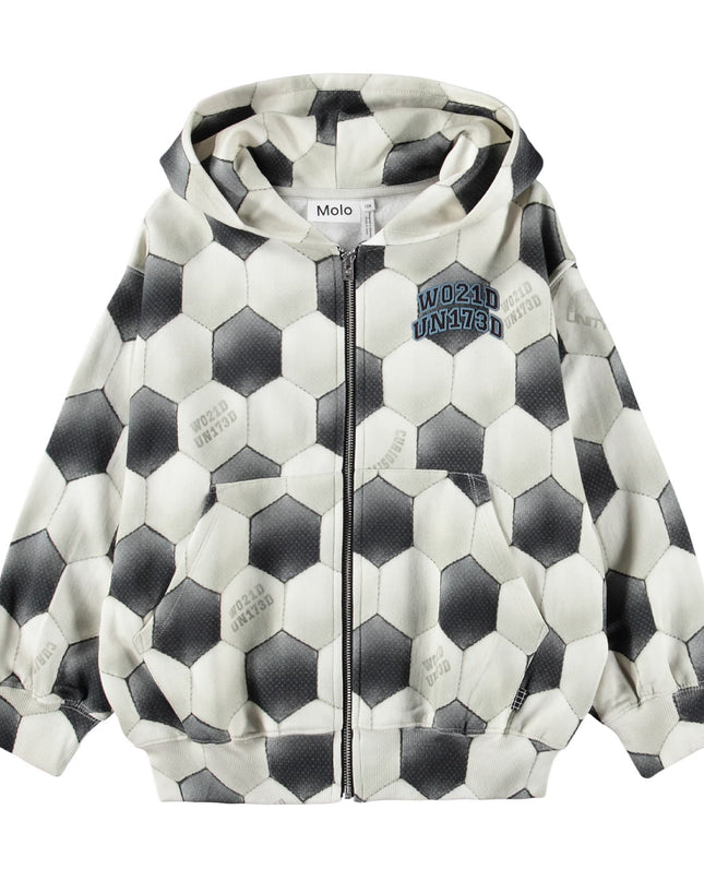 kids atelier molo Gray Mazz Football Moon Hoodie