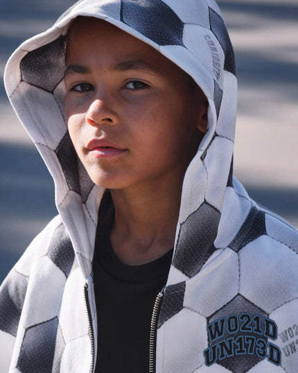 kids atelier molo Gray Mazz Football Moon Hoodie