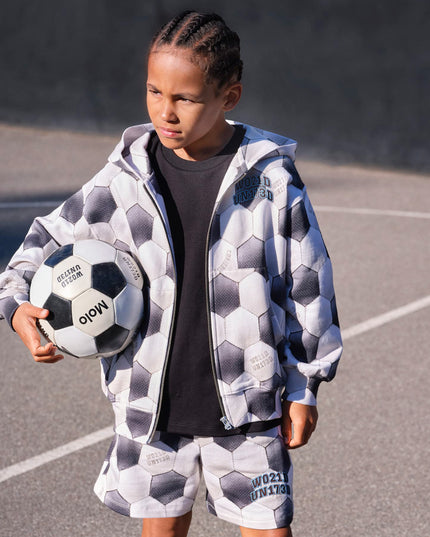 kids atelier molo Gray Mazz Football Moon Hoodie