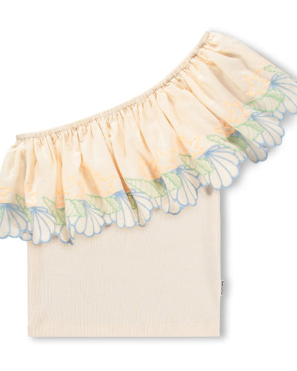 kids atelier molo Lace One Shoulder Ratja Top