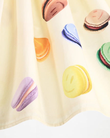 kids atelier Molo Yellow Dress with Macaron Print