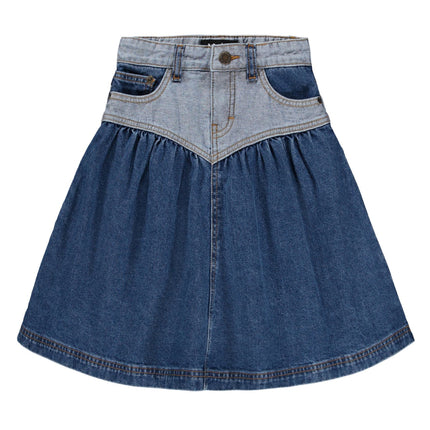 kids atelier molo Blue Two Side Denim Becca Skirt