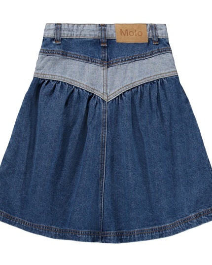 kids atelier molo Blue Two Side Denim Becca Skirt