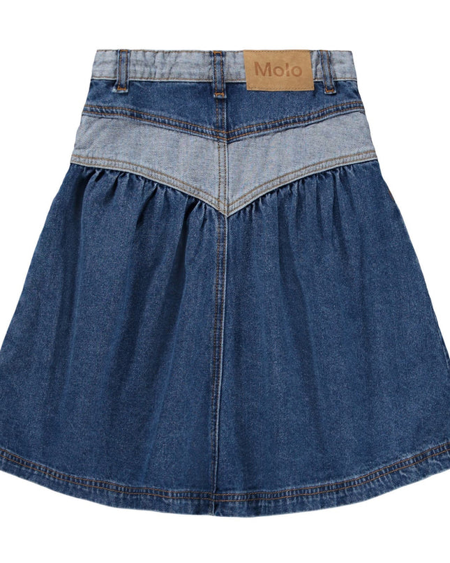 kids atelier molo Blue Two Side Denim Becca Skirt
