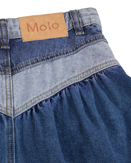 kids atelier molo Blue Two Side Denim Becca Skirt